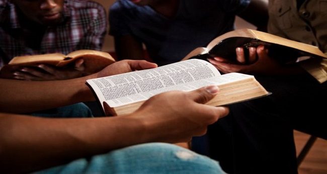 Homme mature lisant la Bible